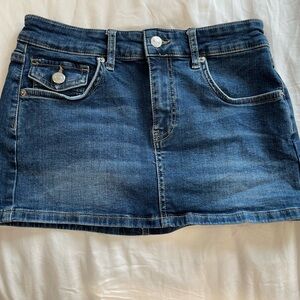 Mini denim mini skirt